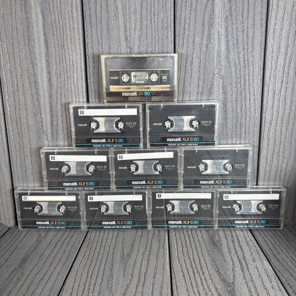 Lot of 10 Maxell XLII-S 90 CrO2 HIGH BIAS Cassette Tapes - Used Japan _A